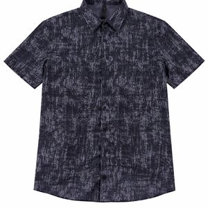 lululemon athletica Men's Short-Sleeve Button-Down Shirt - Black/Gray Print